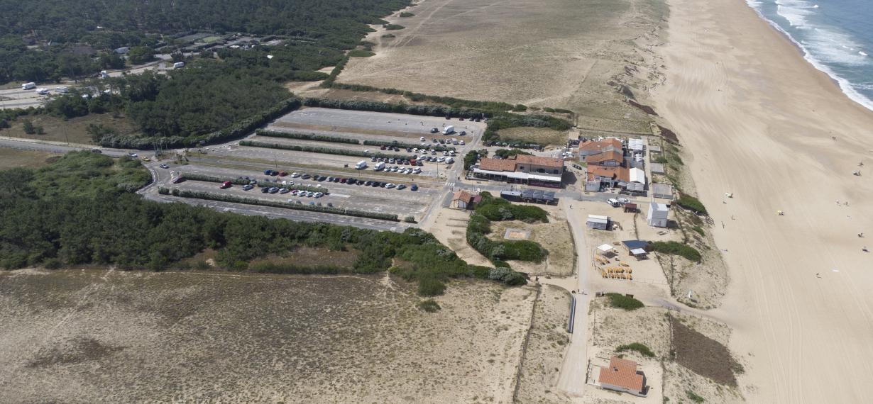 Vue aérienne du plan plage de Ondres