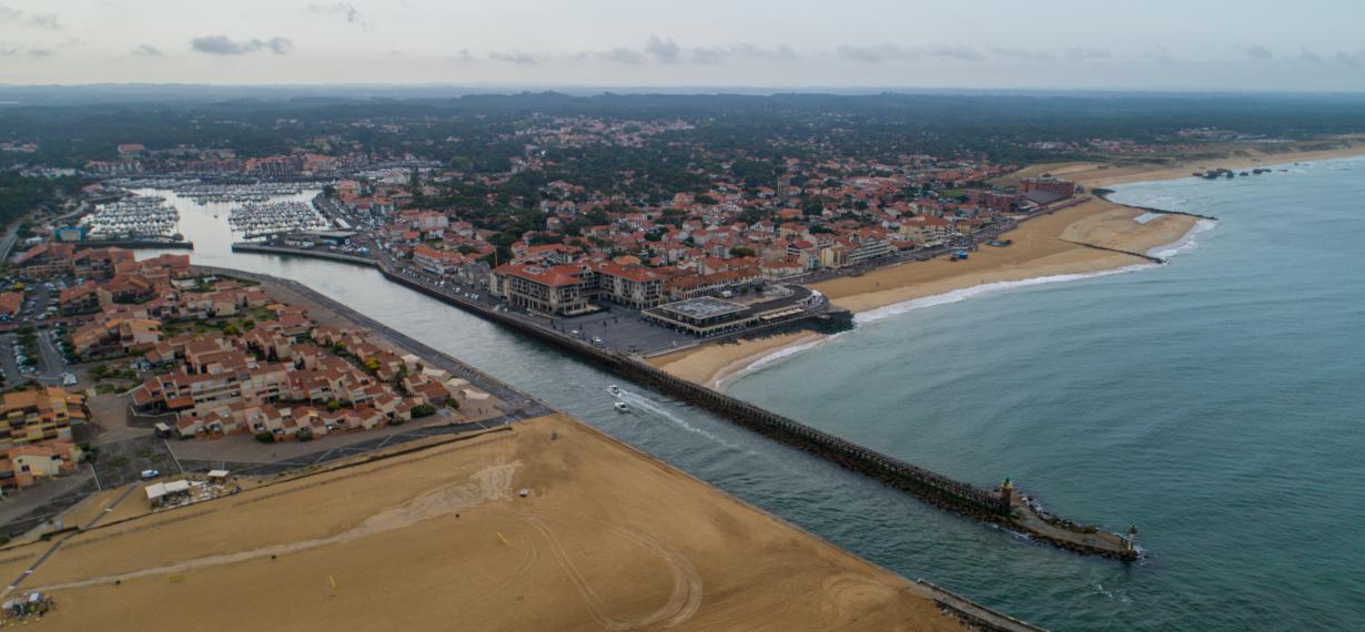 Vue aérienne Port de Capbreton 