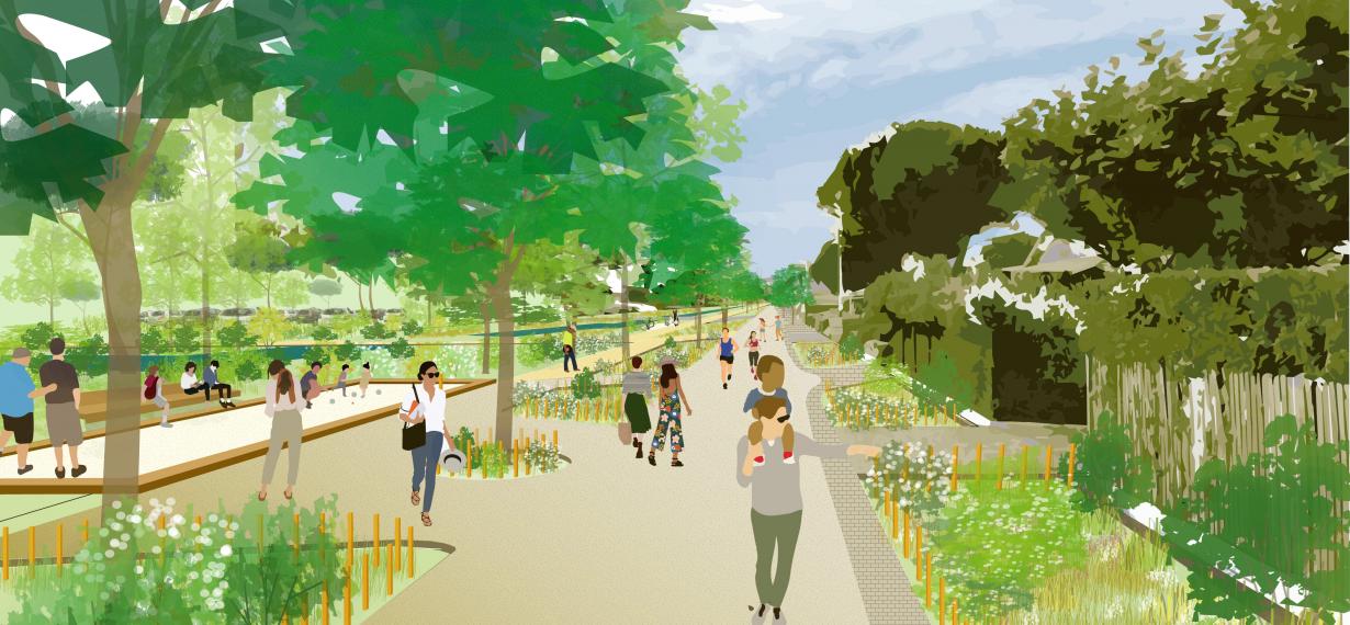 Esquisse future promenade piétonne