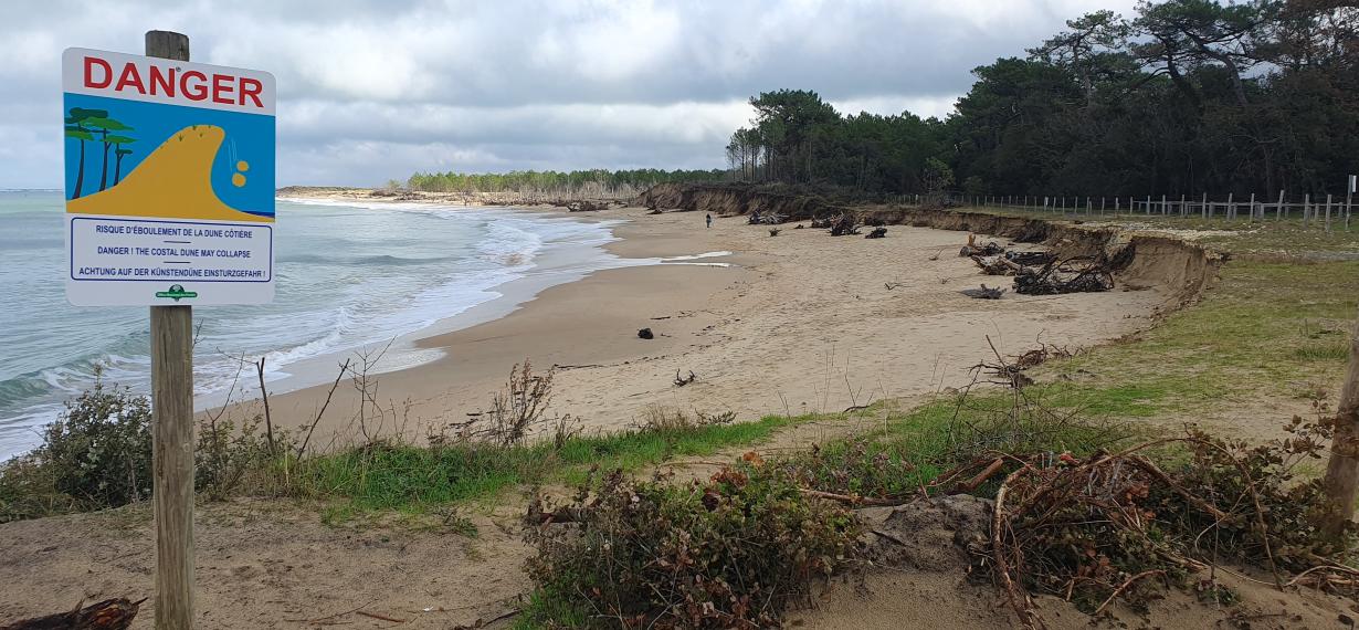 Erosion sur la plage de l'Embellie