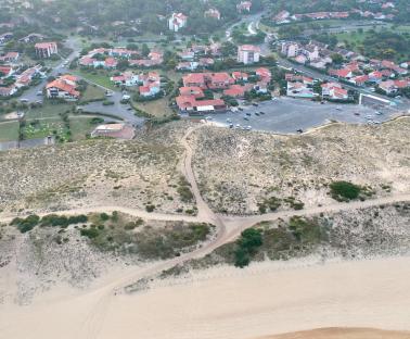 Plan plage des Bourdaines et de ses abords à Seignosse