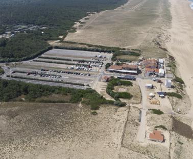 Vue aérienne du plan plage de Ondres