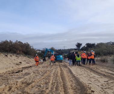 Chantier en cours Plage de l'Horizon à Lège Cap Ferret