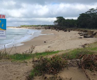 Erosion sur la plage de l'Embellie