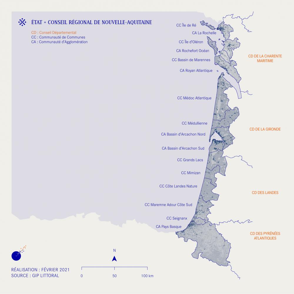 Carte des membres du GIP Littoral