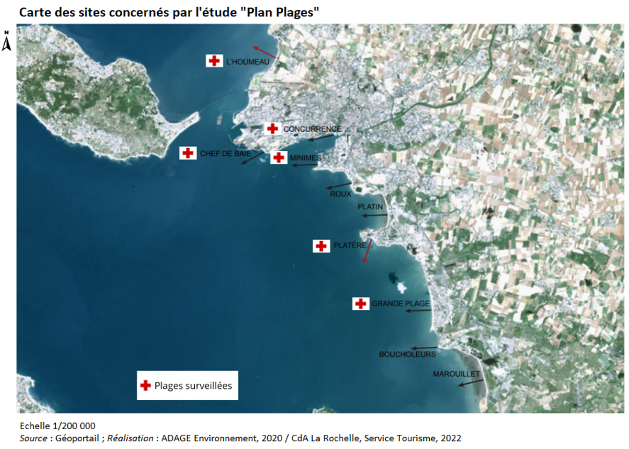 Carte des plans plages à l'étude