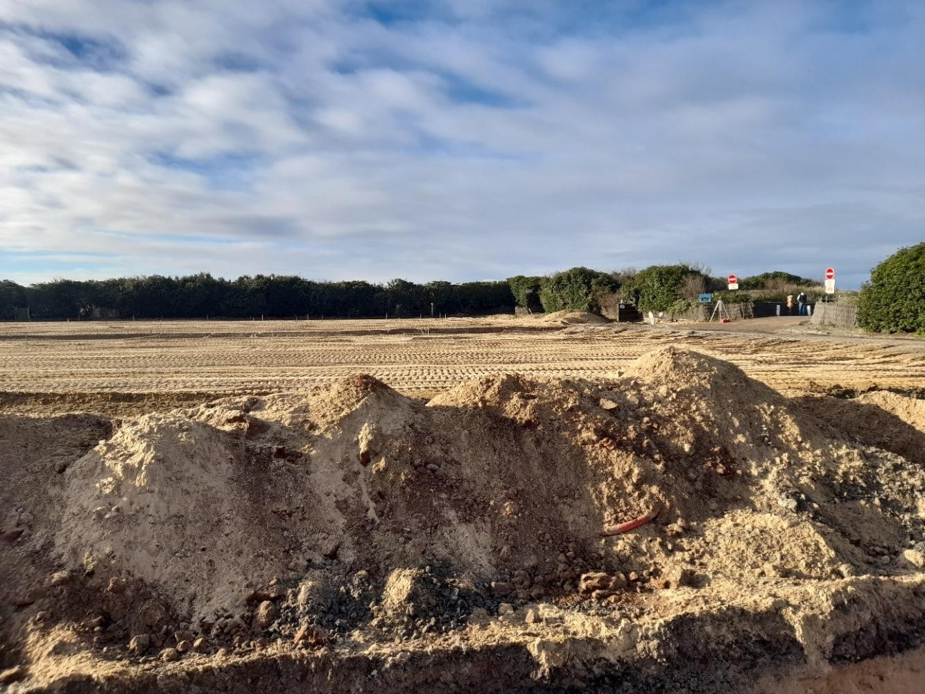 Travaux en cours Désimperméabilisation du site 