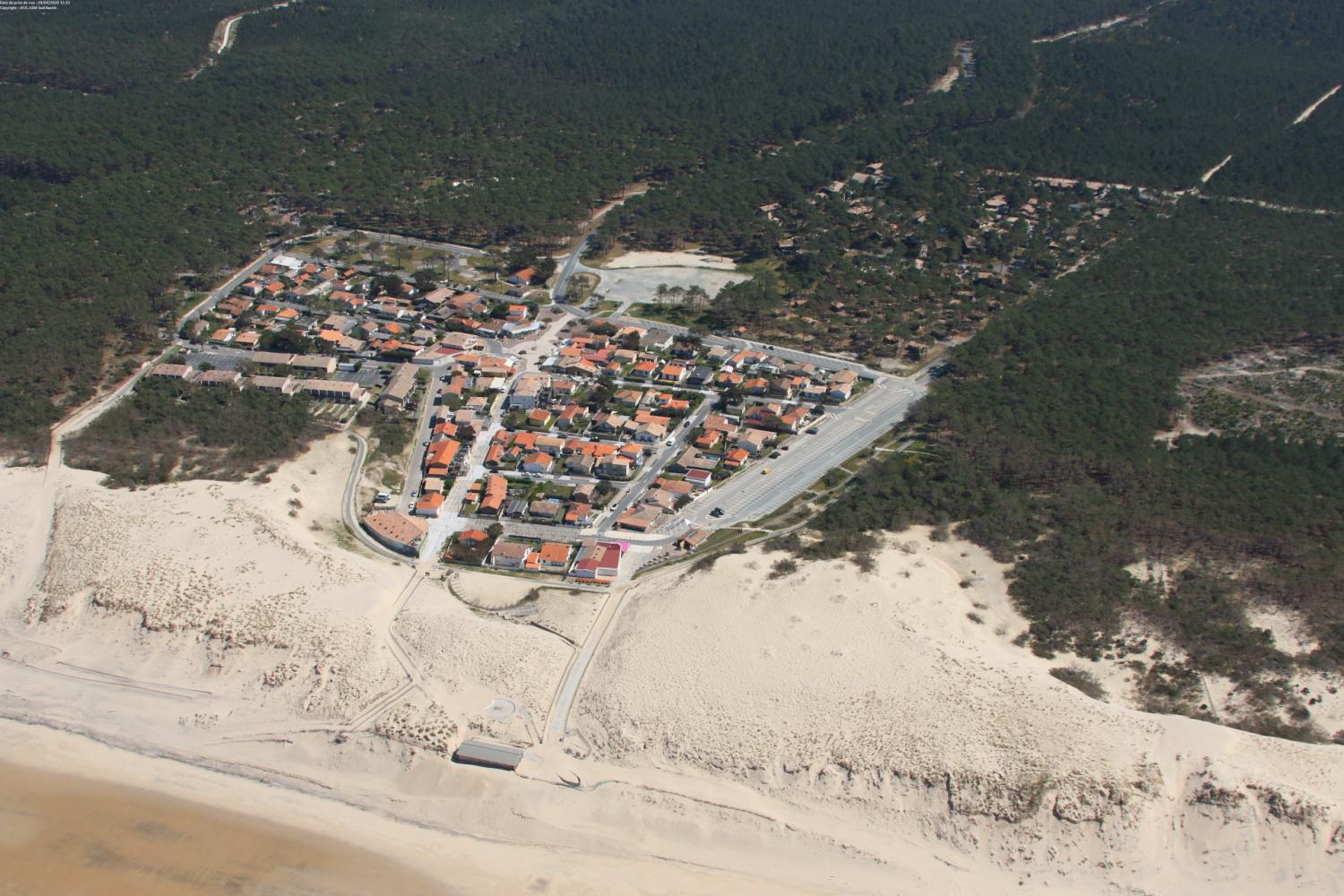 Vue aérienne du Plan Plage de Carcans