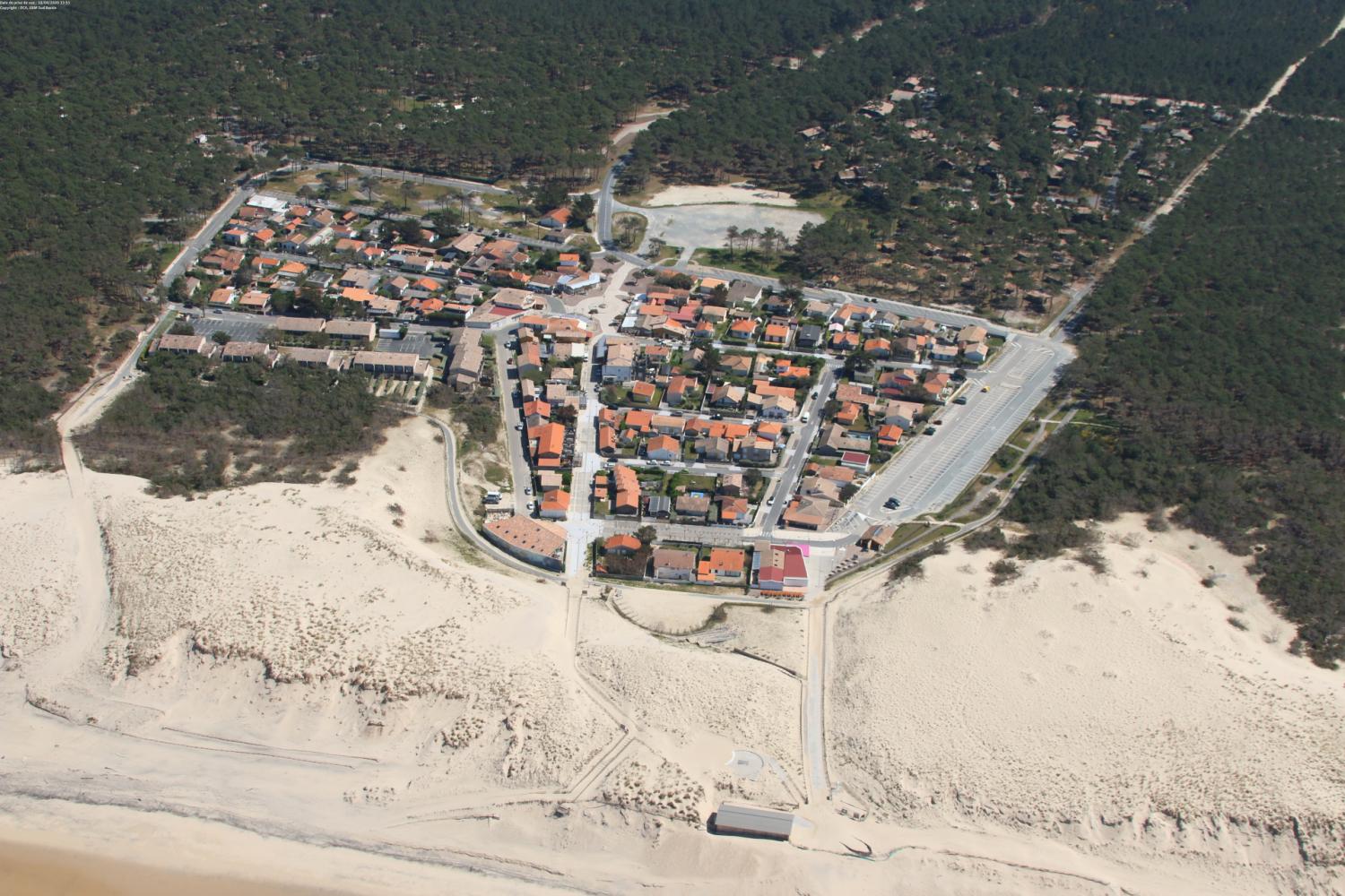 Vue aérienne de Carcans plage