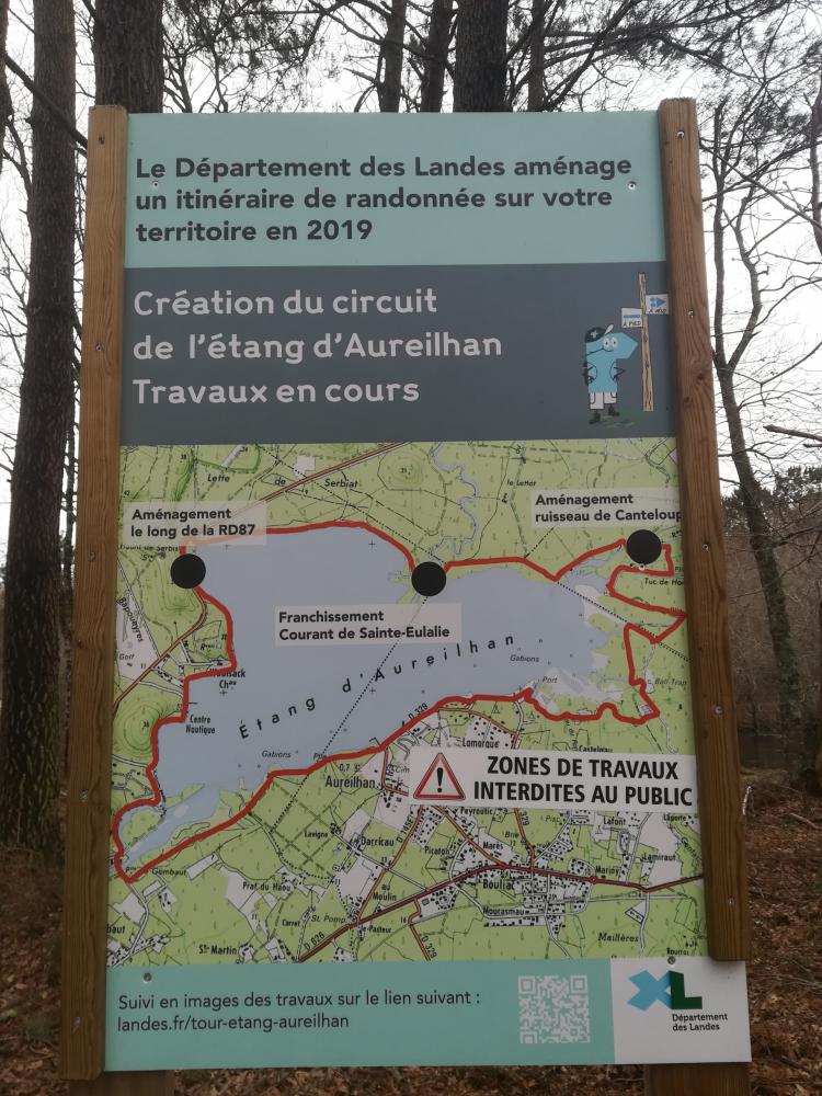 Signalétique travaux du circuit du tour de l'étang