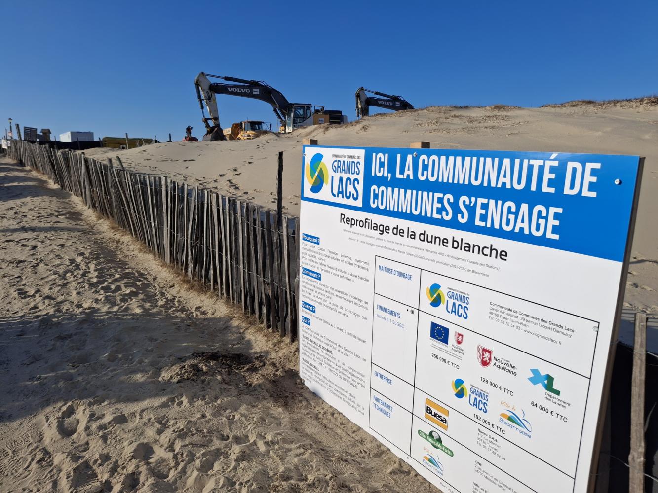 Panneau d'affichage - lancement des travaux de reprofilage
