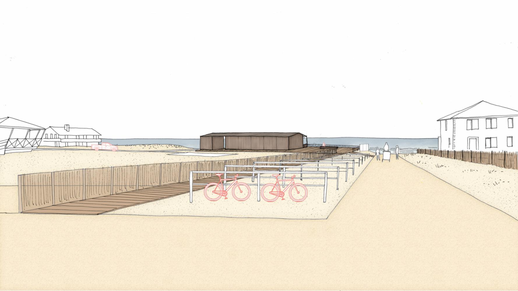 Croquis projet de réaménagement tête de plage