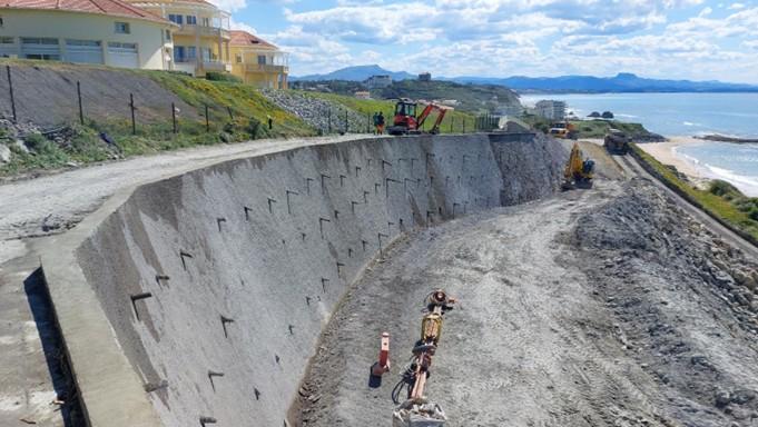 Travaux Côte des Basques - Parois cloués