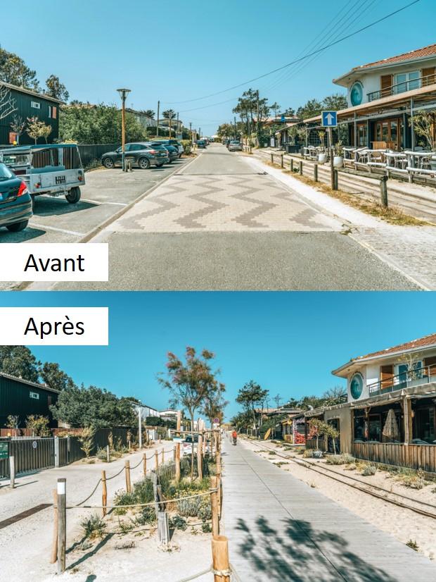 Avant Après travaux : transformation de l'Avenue de l'Océan 