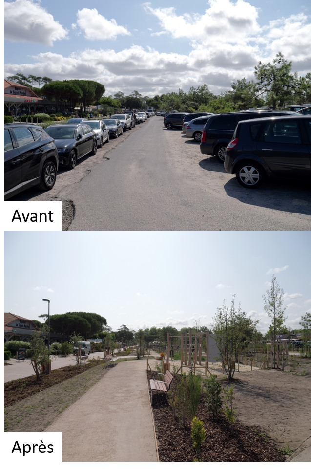 Avant - Après de l'ancien parking 
