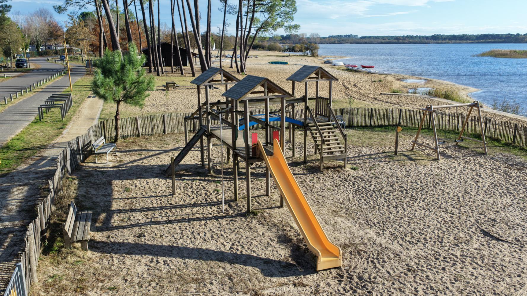 Lac de Parentis après réaménagement en 2025