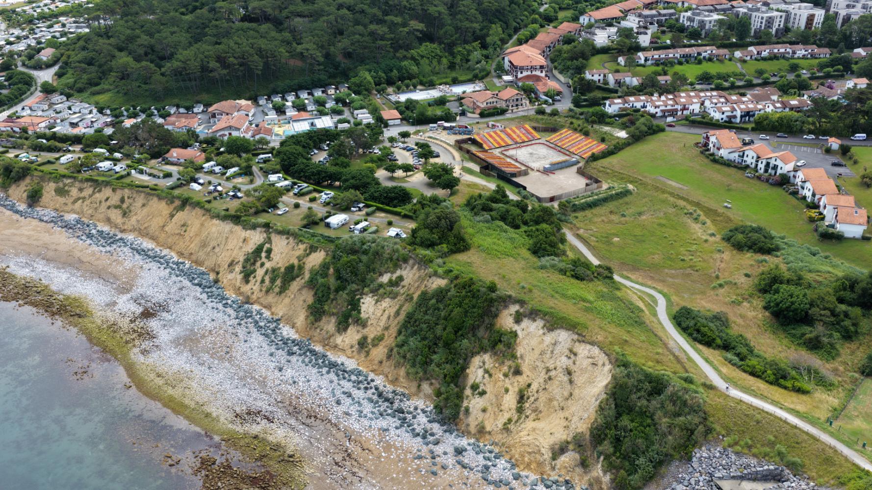 Vue aérienne du secteur d'Erromardie et des campings 