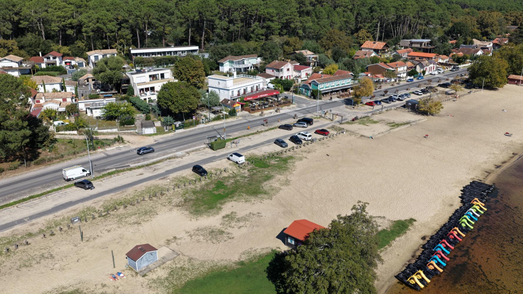 Vue aérienne de la plage du Moutchic - Avant travaux 