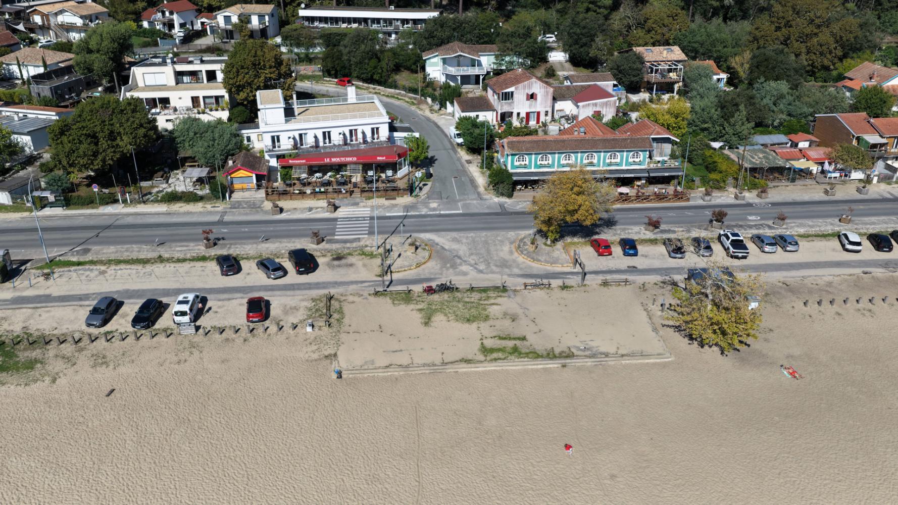 Vue aérienne de la plage du Moutchic - Avant travaux 
