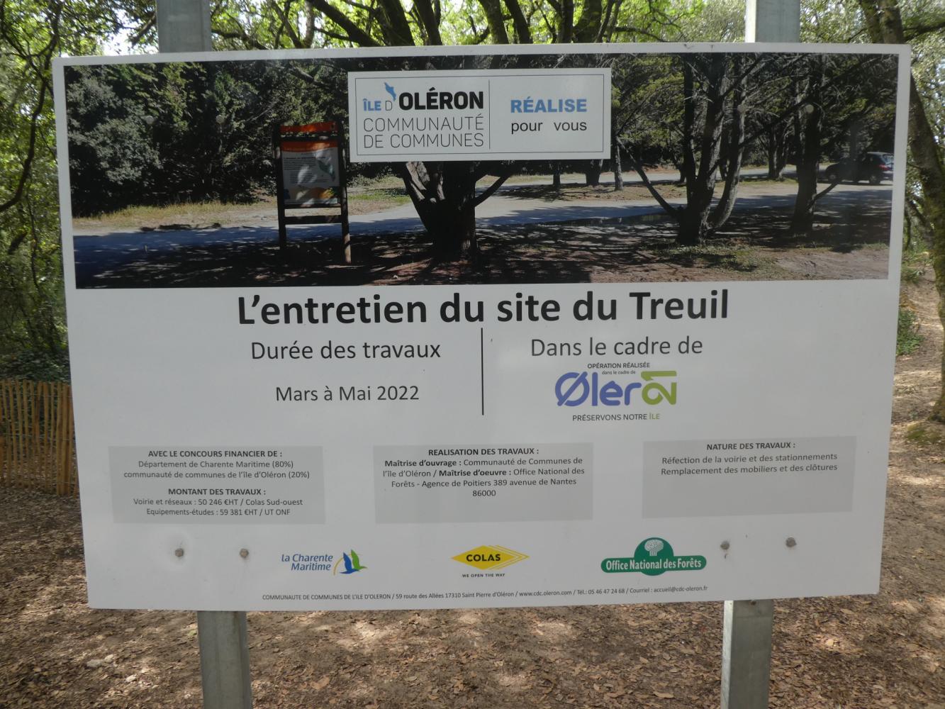 Panneau travaux - Le Treuil