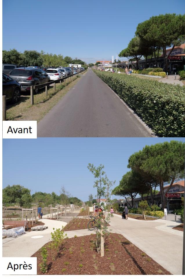 Avant - Après de la promenade piétonne 