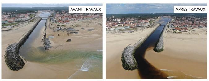 Photos avant-après des travaux sur l’espace « littoral » 2022