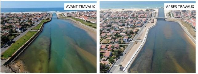 Photos avant-après des travaux sur l’espace de « transition » 2022