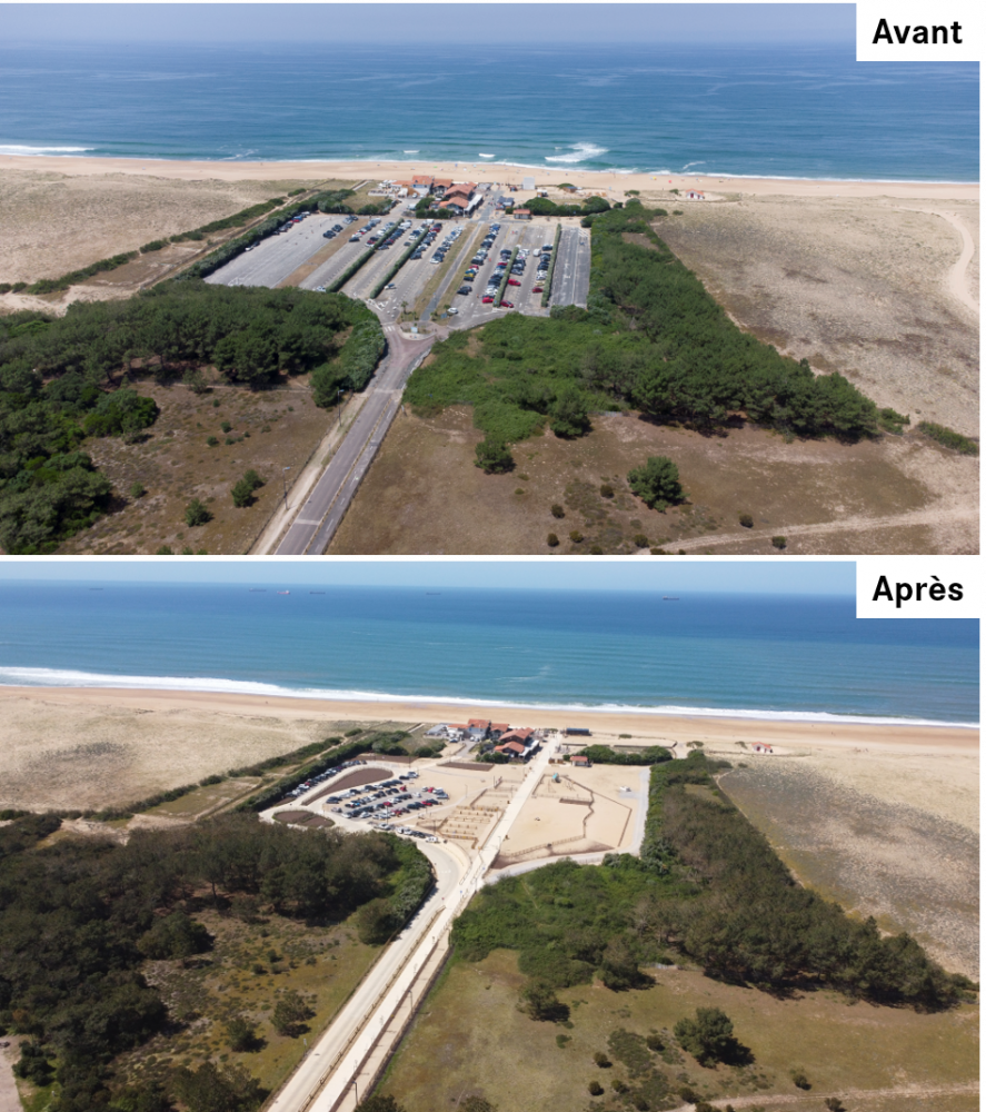 Vue aérienne du site Avant / après