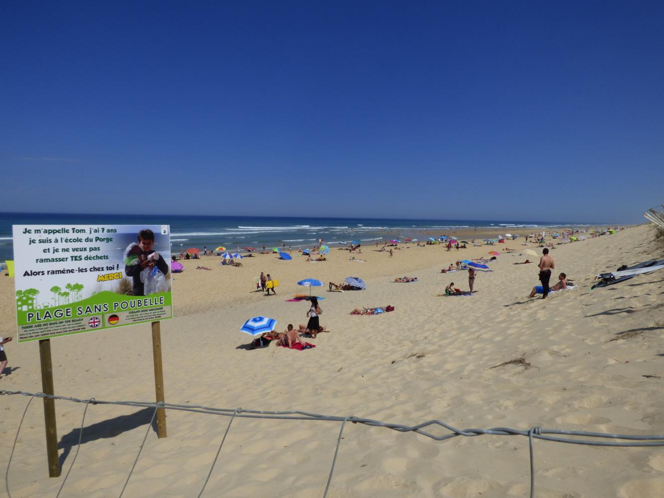 Panneau d'information sur la plage 0 déchet